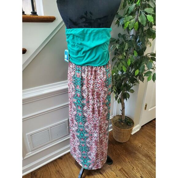 Just Be Women's Multicolor Floral Polyester Off the Shoulder Long Maxi Dress 2X - Picture 9 of 12